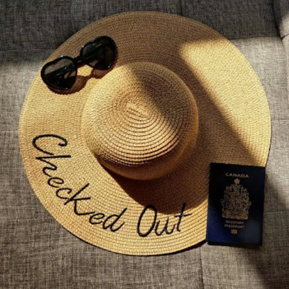 *Sold* Checked Out Sun Hat - Picture 1 of 2